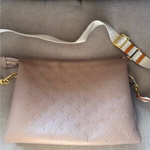 Beautiful Tan Embossed Crossbody Bag